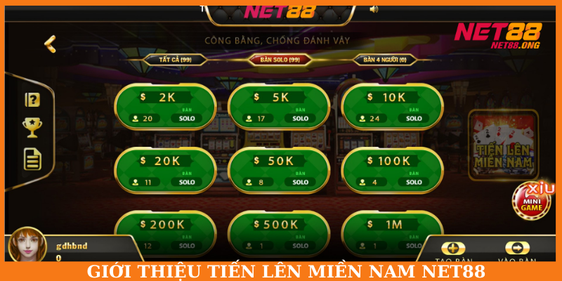 Tiến lên miền Nam tại NET88 sở hữu giao diện dễ tiếp cận