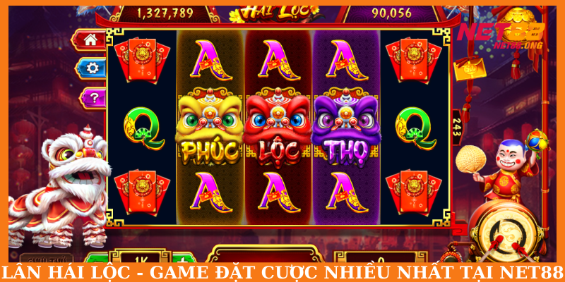 Giao diện quay thưởng của game lân hái lộc tại nổ hũ NET88