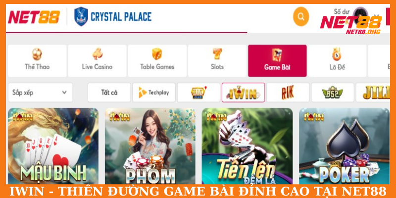Iwin nhà phát triển game góp mặt 4 game bài nổi bật
