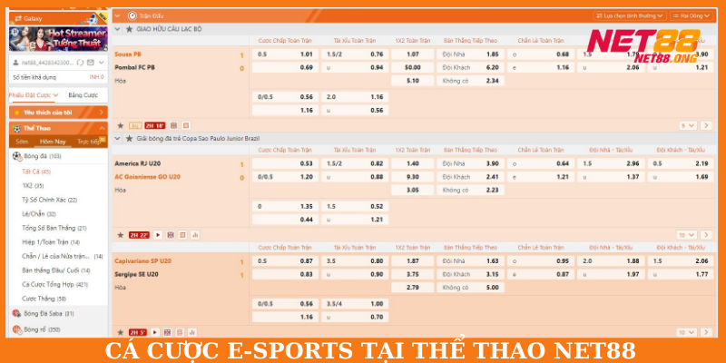 Sảnh cá cược E-sports hấp dẫn, kịch tính tại sàn giải trí